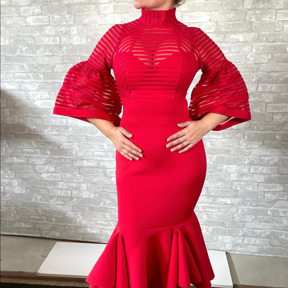 BLACK FRIDAY  beautiful Red designer dress unique style